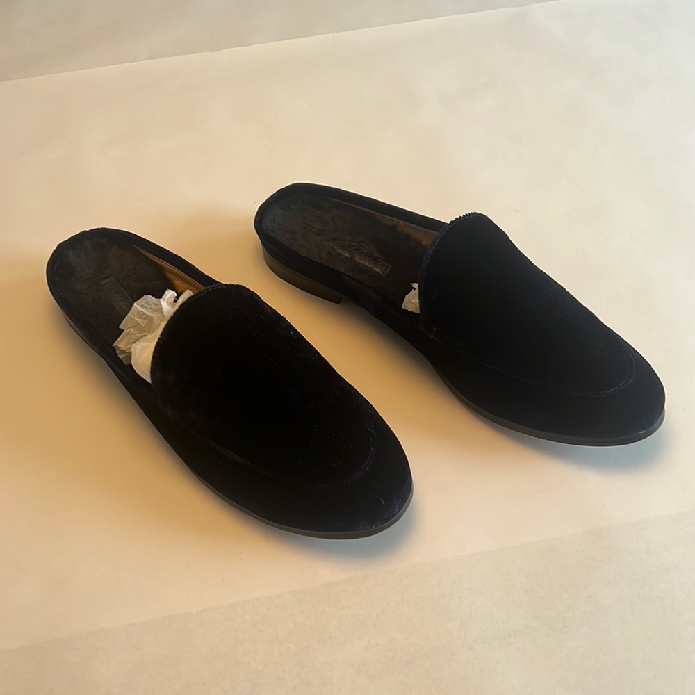 Blue Velvet Loafer Slides Banana Republic